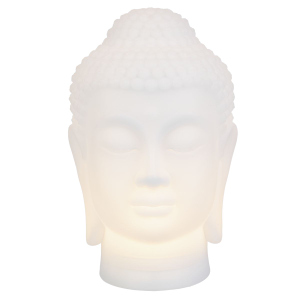 Buddha Kopf mit LED Beleuchtung - ca. 17 x 16 x 25 cm