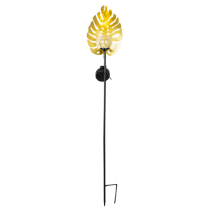 Solar Pflanzenstecker - Goldenes Blatt - ca. 13 x 5,5 x 65 cm