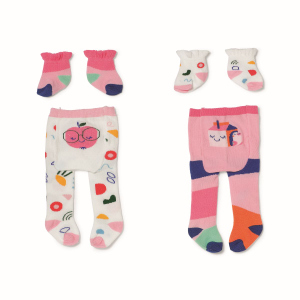 BABY born - Strumpfhose + Socken - bunt - 43 cm - 1 Set