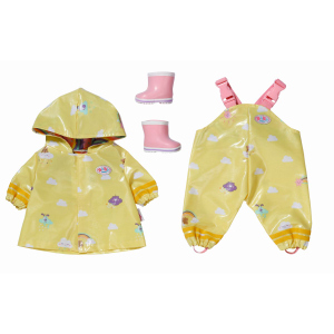 BABY born - Regen Outfit - gelb/rosa - 43 cm