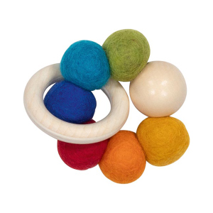 Goki - Greifling - Elastik Regenbogen Filzkugeln