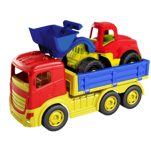 Sandfahrzeug - LKW mit Bagger 