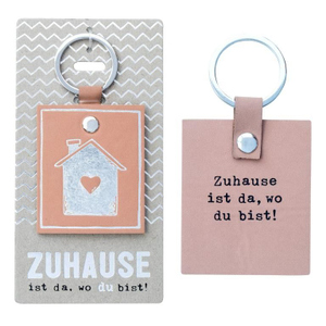 Schlüsselanhänger - Zuhause - silber/braun