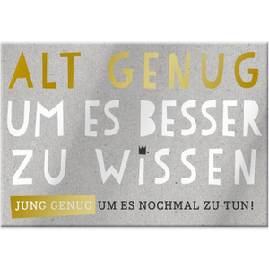 Magnet - mit Umschlag - Alt genug - ca. 8,2 x 6 cm