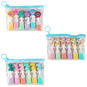 6 Textmarker - in Aufbewahrungstasche - 1 Set