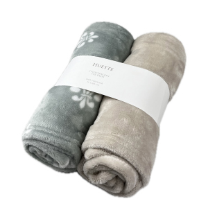 Fleecedecke - 2er Set - mint / beige