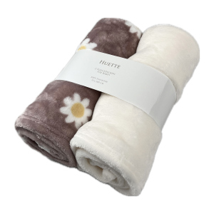 Fleecedecke - 2er Set - rosa / creme