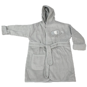Bademantel - Elefant - grau - verschiedene Größen - 1 Stück