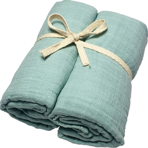 Mullwindel - 2er Set - mint - 120 x 120cm