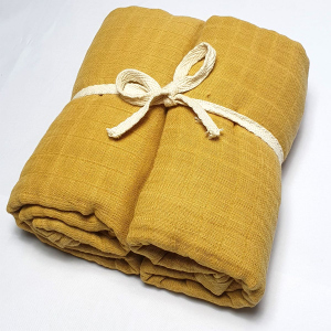 Mullwindel - 2er Set - gelb - 120 x 120cm