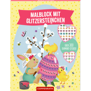 Malblock mit Glitzersteinchen - Frohe Ostern