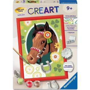 Malen nach Zahlen mit Gips gießen - CREART® - Pferdeglück