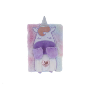 Plüsch-Notizbuch - A5 - Einhorn - Fluffy 