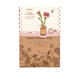 DIY - Holz Bastelset - Miniaturhaus - Rosa Nelke