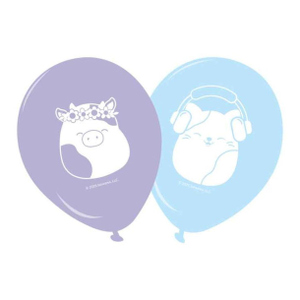 Squishmallows - 8 Luftballons - hellblau/helllila