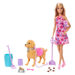 Barbie - Hundespaziergang - Spielset mit Puppe