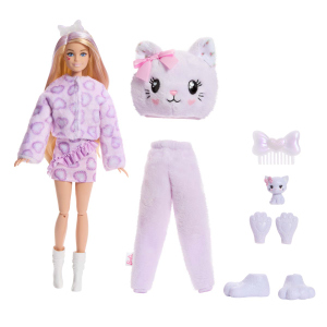 Barbie - Glücksbärchis Cutie Reveal Puppe - Lila Kätzchen