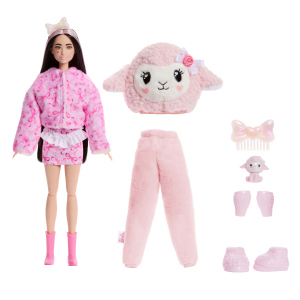 Barbie - Glücksbärchis Cutie Reveal Puppe - Pinkes Lämmchen