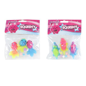 Glamour Squishy - Tiere - 3er Set - 1 Stück