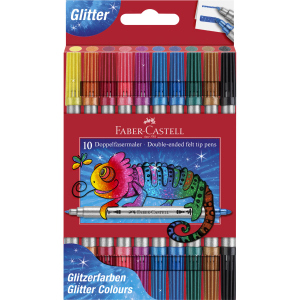 10 Doppelfasermaler - Glitzer
