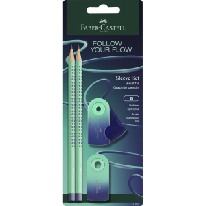 Sleeve Set - Bleistifte, Spitzdose, Radierer - Buzzing Blue