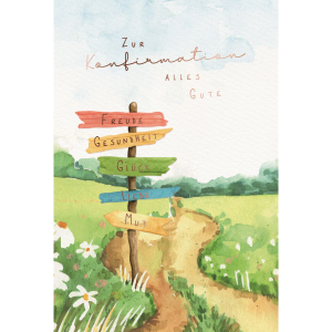 Konfirmationskarte - Wegweiser - ca. 11,5 x 17,5 cm 