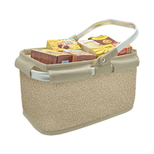 Kaufladenzubehör - Einkaufskorb aus Teddyplüsch