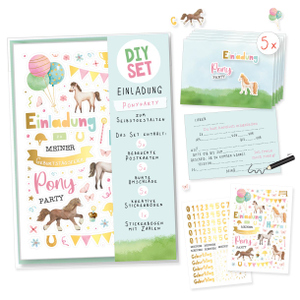DIY - Einladungskarten -Ponyparty