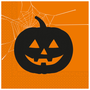 Servietten - Halloween Kürbis - 20 Stück - ca. 33 x 33 cm