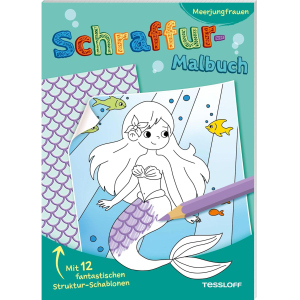 Schraffur-Malbuch - Meerjungfrauen