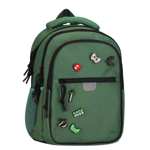 Rucksack mit Pins - dunkelgrün