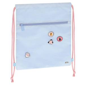 Turnbeutel mit Pins - hellblau/rosa
