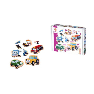 Eichhorn - Puzzle - 5 Fahrzeuge - Holz-Steckpuzzle 