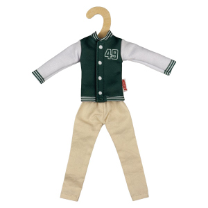 Collegejacke mit Stoffhose - für Modepuppen der Größe 29 cm