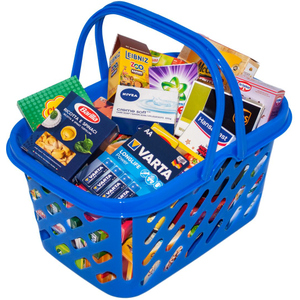 Kaufladenzubehör - Henkel Einkaufskorb - gefüllt