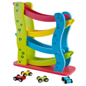 Holz Rollbahn mit Autos