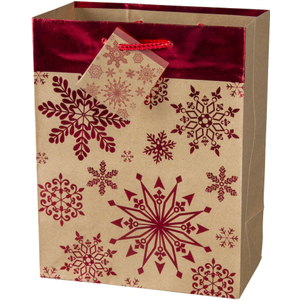 Geschenktasche - Schneeflocken - 26 x 32,5 x 12,5 cm