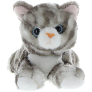 Besttoy - Plüsch-Katze - grau - liegend