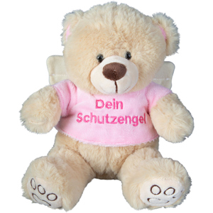 Besttoy - Plüsch Bär in beige - mit rosa Shirt und Flügeln 