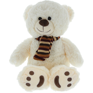 Besttoy - Plüsch-Bär mit Schal - weiß - ca. 30 cm