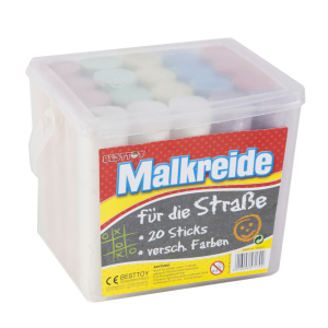 Straßenmalkreide - 20 Sticks - bunt