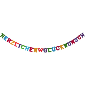 Girlande Herzlichen Glückwunsch - 2,5 m - 1 Stück