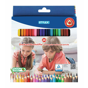24 Dreikant Buntstifte - Stylex