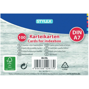 Stylex - 100 Karteikarten - DIN A7