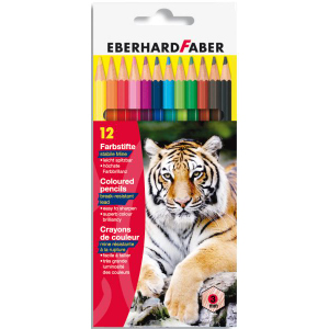 12 Farbstifte - bunt - mit stabiler Mine