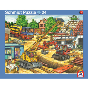 Rahmenpuzzle - Müllauto und Baustelle - 2er Set