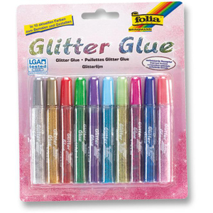 Glitzerkleber - 10 Tuben à 9,5 g 