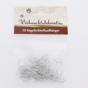 Kugelaufhänger - 50 Stück - silber