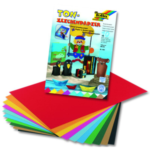 Tonpapierblock, 130g/m², DIN A3, 10 Blatt, folia