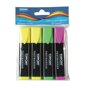 Textmarker 4er Pack, 3 Farben